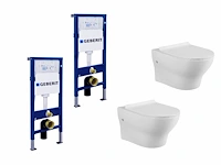 2 sets toiletten + geberit inbouwreservoirs -...