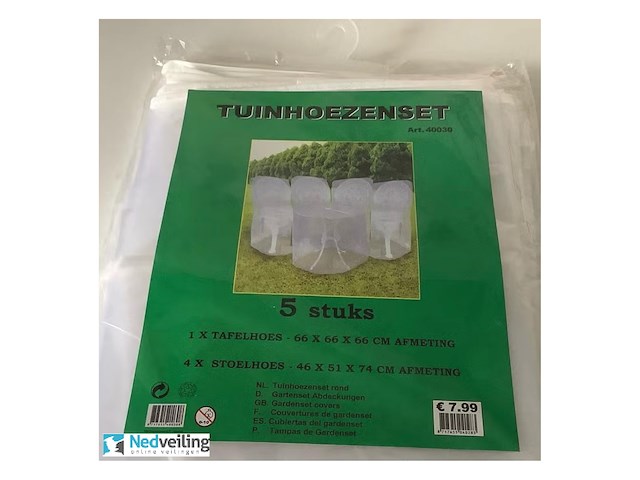 2 sets tuinstoel regenhoezen (5-delig) - afbeelding 2 van  3
