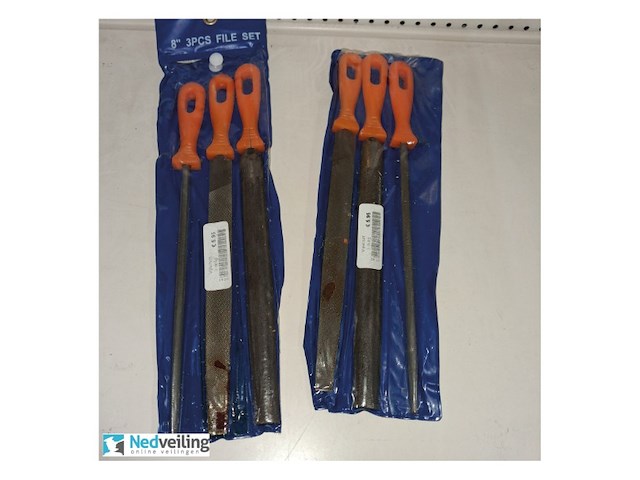 2 sets van 3 ijzervijlen in etui - afbeelding 2 van  3