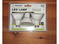 2 sets van 3 ledspotjes warm wit gu10 3w - afbeelding 1 van  3