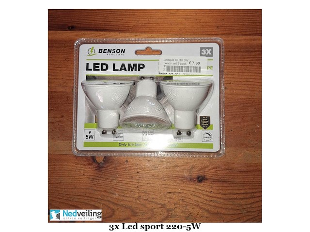 2 sets van 3 ledspotjes warm wit gu10 3w - afbeelding 3 van  3