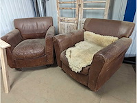 2 stuks leren fauteuil - afbeelding 1 van  1