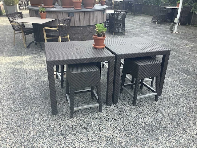 2 tafels met 8 krukken - terrace set (2x) - afbeelding 1 van  2