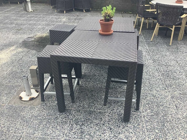 2 tafels met 8 krukken - terrace set (2x) - afbeelding 2 van  2