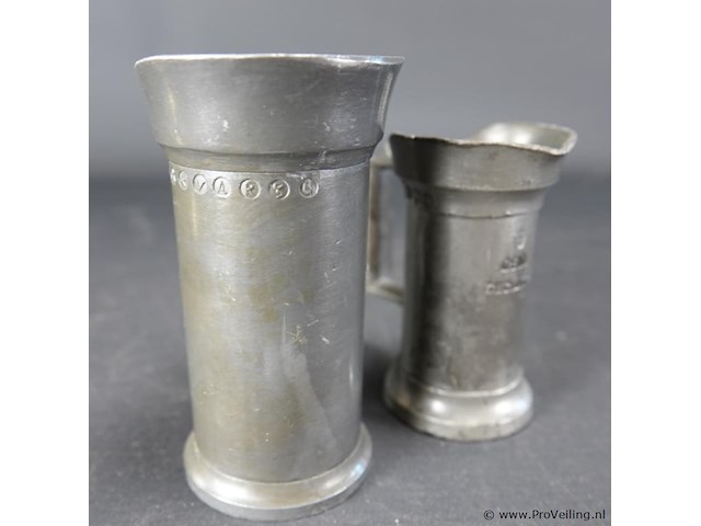 2 tinnen maatbekers - afbeelding 3 van  5