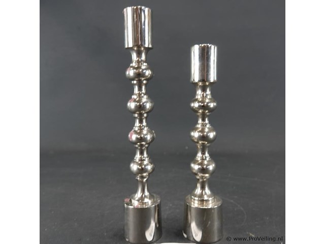 2 verzilverde kandelaren - afbeelding 2 van  5