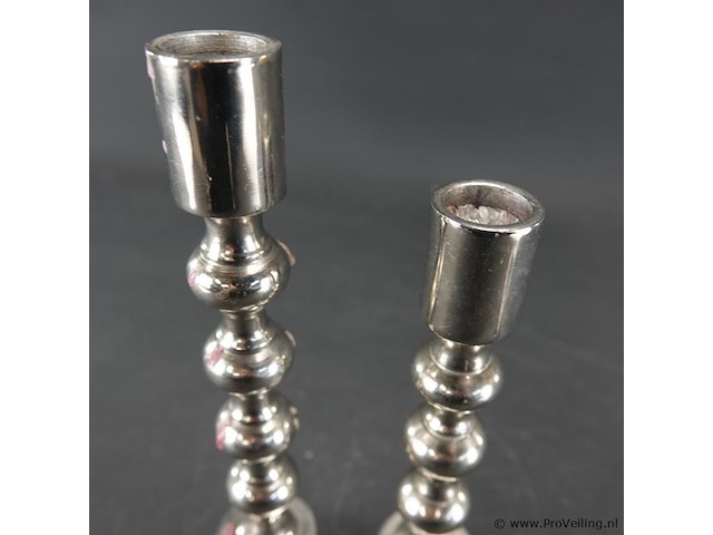 2 verzilverde kandelaren - afbeelding 4 van  5