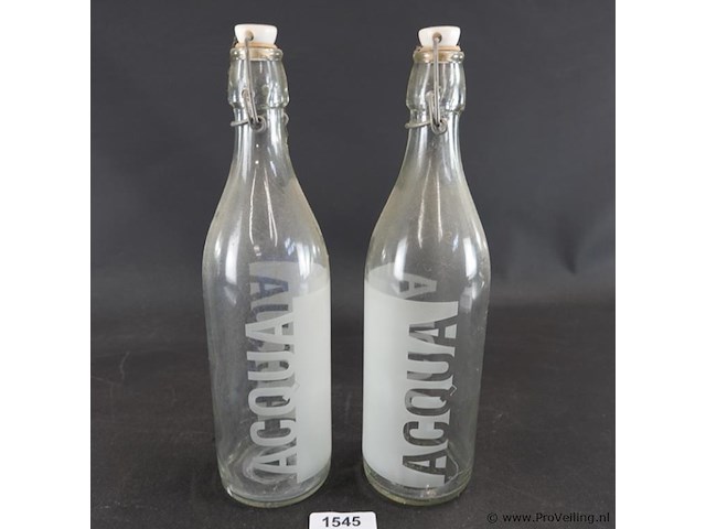 2 vintage acqua beugelflessen - afbeelding 1 van  5