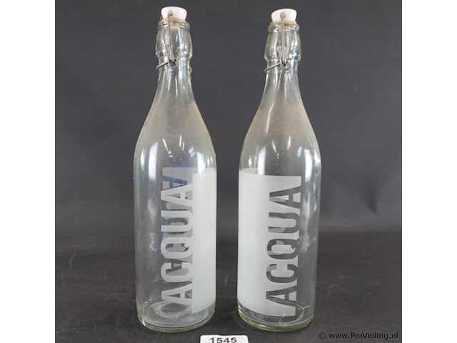 2 vintage acqua beugelflessen - afbeelding 2 van  5