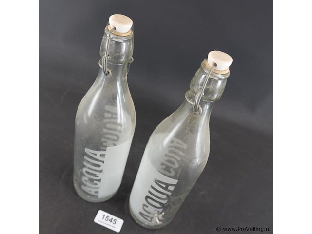 2 vintage acqua beugelflessen - afbeelding 3 van  5