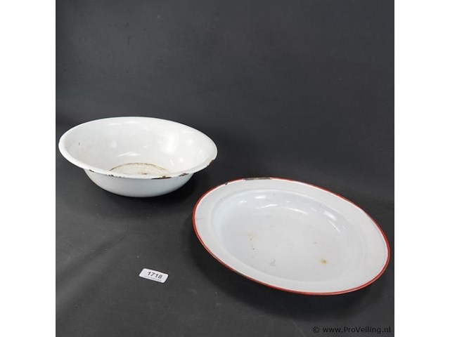 2 vintage emaillen schalen - afbeelding 3 van  5