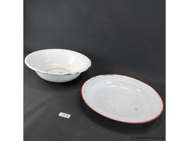 2 vintage emaillen schalen - afbeelding 3 van  5