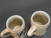 2 vintage goebel duitse steengoed bierpullen met zoutglazuur (salzglasur) - afbeelding 4 van  5