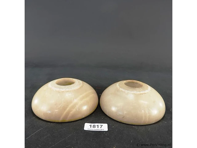 2 vintage onyx lampenkappen - afbeelding 1 van  5