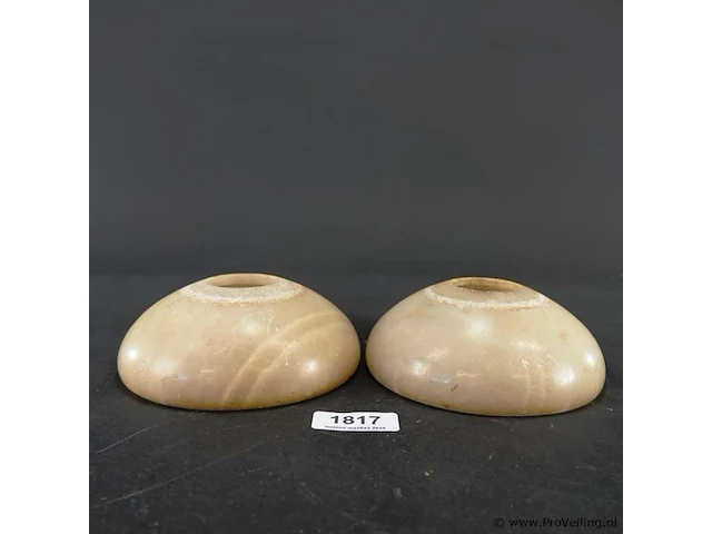 2 vintage onyx lampenkappen - afbeelding 2 van  5
