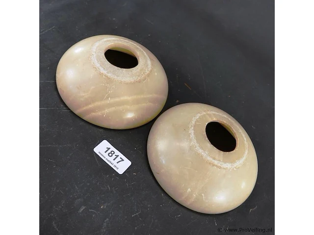 2 vintage onyx lampenkappen - afbeelding 3 van  5