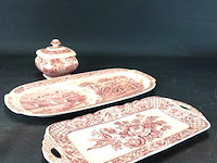 2 vintage schalen en een suikerpot - afbeelding 1 van  5