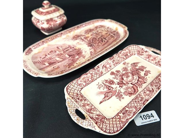 2 vintage schalen en een suikerpot - afbeelding 4 van  5