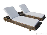 2 x 1 persoons ligbed met bijzettafel wit - afbeelding 6 van  7