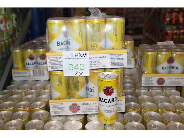 2 x 12 blikken bacardi cola limon & lemonade 0,25cl. tht 8-2026. bod inclusief statiegeldwaarde van 7,20 euro. - afbeelding 1 van  2