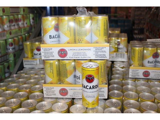 2 x 12 blikken bacardi cola limon & lemonade 0,25cl. tht 8-2026. bod inclusief statiegeldwaarde van 7,20 euro. - afbeelding 1 van  2