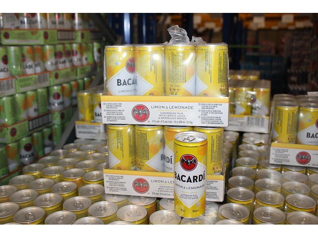 2 x 12 blikken bacardi cola limon & lemonade 0,25cl. tht 8-2026. bod inclusief statiegeldwaarde van 7,20 euro. - afbeelding 1 van  2
