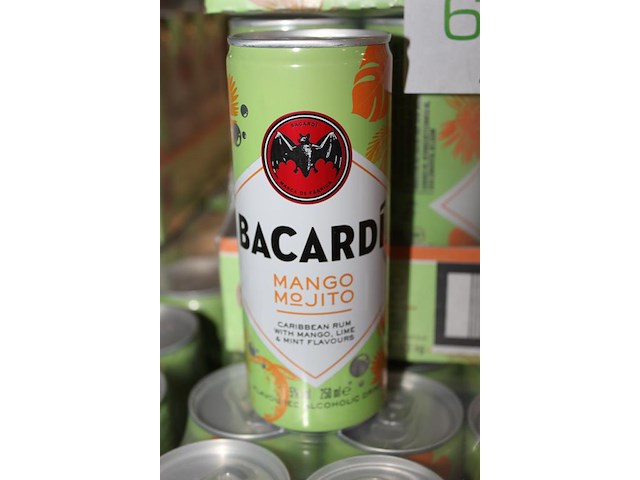 2 x 12 blikken bacardi cola mango mjito 0,25cl. tht 6-2026. bod inclusief statiegeldwaarde van 7,20 euro. - afbeelding 2 van  2
