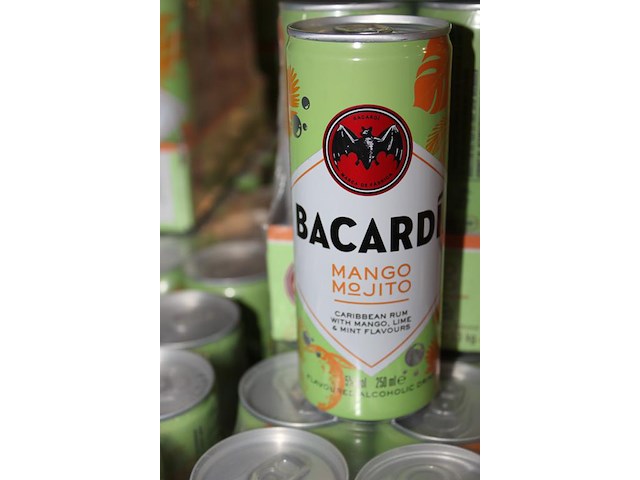 2 x 12 blikken bacardi cola mango mjito 0,25cl. tht 6-2026. bod inclusief statiegeldwaarde van 7,20 euro. - afbeelding 2 van  2