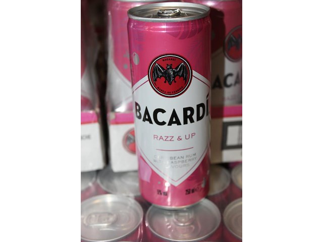 2 x 12 blikken bacardi cola razz & up 0,25cl. tht 2-2027. bod inclusief statiegeldwaarde van 3,60 euro. - afbeelding 2 van  2