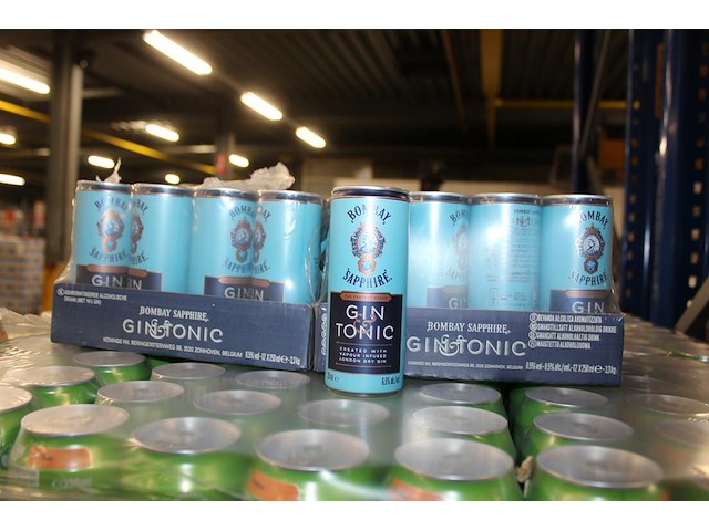 2 x 12 blikken bombay sapphire gin tonic 0,25cl. tht 9-2026. bod inclusief statiegeldwaarde van 3,60 euro. - afbeelding 1 van  2
