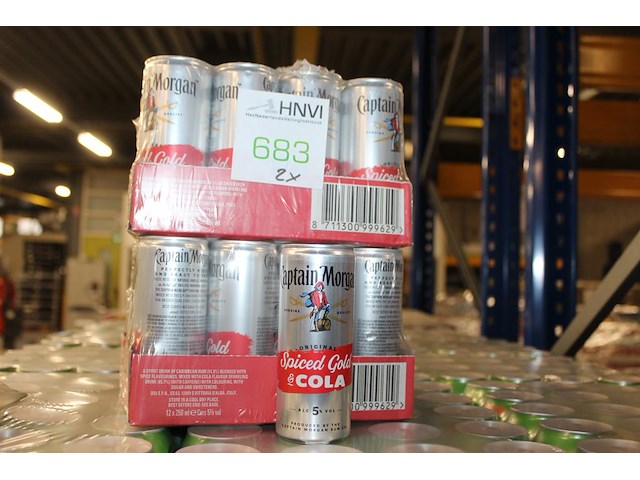 2 x 12 blikken captain morgan spiced gold & cola 0,25cl. tht 11-2025. bod inclusief statiegeldwaarde van 3,... - afbeelding 1 van  2