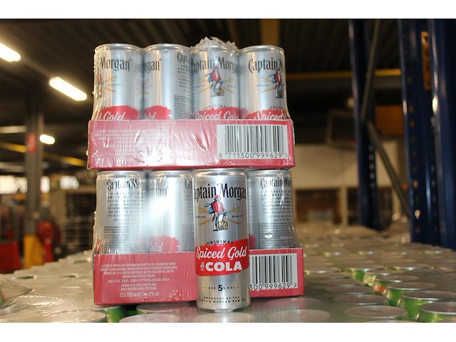 2 x 12 blikken captain morgan spiced gold & cola 0,25cl. tht 11-2025. bod inclusief statiegeldwaarde van 3,... - afbeelding 1 van  2