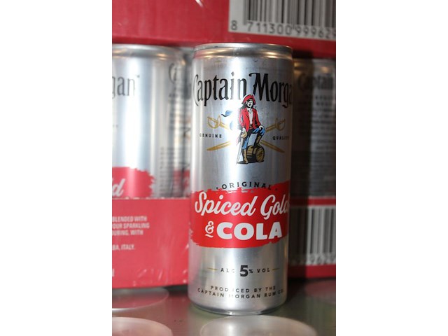 2 x 12 blikken captain morgan spiced gold & cola 0,25cl. tht 11-2025. bod inclusief statiegeldwaarde van 3,... - afbeelding 2 van  2