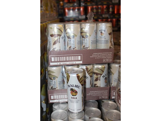 2 x 12 blikken malibu cola 0,25cl. tht 5-2026. bod inclusief statiegeldwaarde van 7,20 euro. - afbeelding 2 van  3