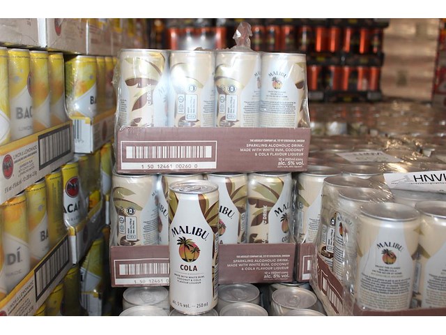 2 x 12 blikken malibu cola 0,25cl. tht 5-2026. bod inclusief statiegeldwaarde van 7,20 euro. - afbeelding 1 van  3