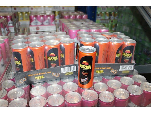 2 x 12 blikken passoa with orange juice 0,25cl. tht 6 -2026. bod inclusief statiegeldwaarde van 3,60 euro. - afbeelding 1 van  2