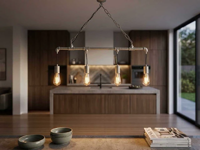 2 x industriële retro hanglamp 4 lichts - afbeelding 1 van  9