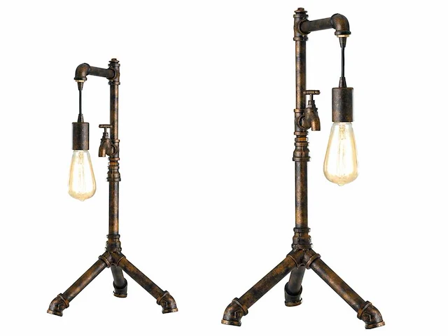 2 x industriële retro tafellamp - afbeelding 2 van  7