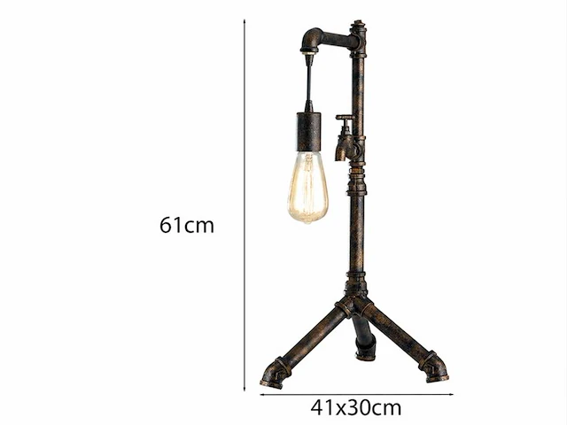 2 x industriële retro tafellamp - afbeelding 5 van  7