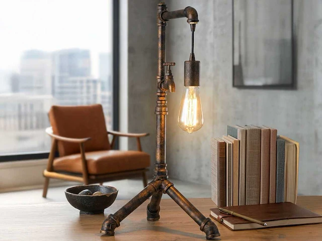 2 x industriële retro tafellamp - afbeelding 6 van  7