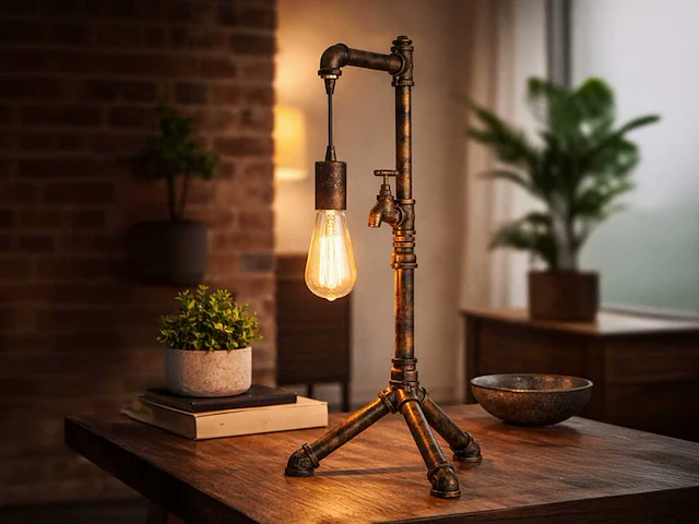 2 x industriële retro tafellamp - afbeelding 1 van  7