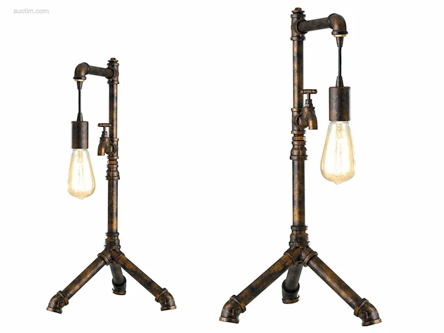2 x industriële retro tafellamp - afbeelding 2 van  6
