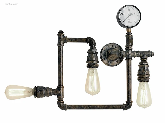 2 x industriële retro wandlamp 3 + 5 lichts - afbeelding 8 van  8