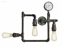 2 x industriële retro wandlamp 3 + 5 lichts - afbeelding 8 van  8
