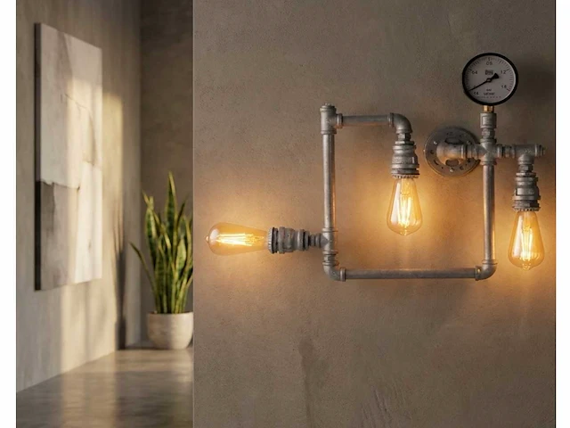 2 x industriële retro wandlamp 3 lichts - afbeelding 9 van  9