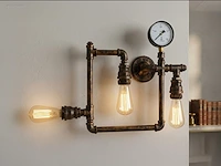 2 x industriële retro wandlamp 3 lichts - afbeelding 2 van  8
