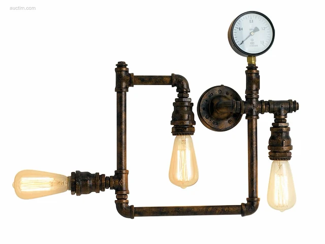 2 x industriële retro wandlamp 3 lichts - afbeelding 5 van  8