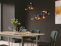 2 x industriële retro wandlamp 3 lichts - afbeelding 2 van  10