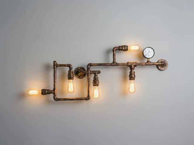 2 x industriële retro wandlamp 5 lichts - afbeelding 3 van  4