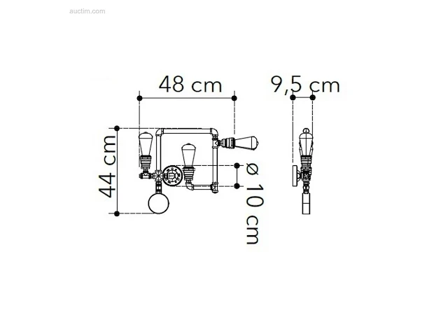 2 x industriële retro wandlampen combinatie 3... - afbeelding 3 van  8